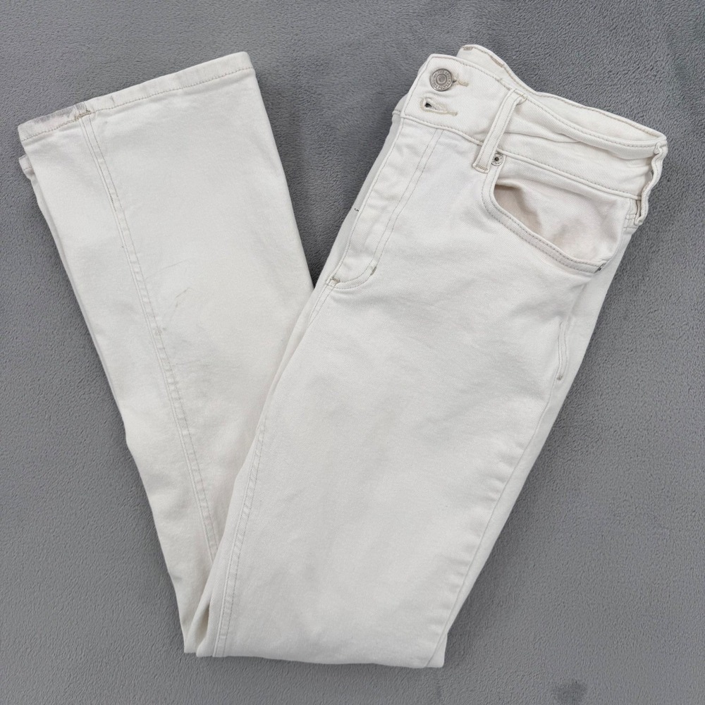 We The Free Free People High Rise Flare Jeans Cream Off White Womens Size 31